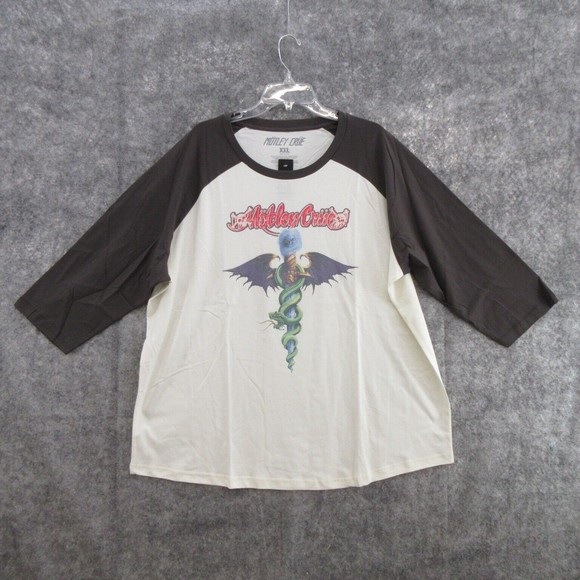 Motley Crue Mens T-Shirt Size XXL Feel Good Raglan Tee Licensed Cotton Blend New - Picture 2 of 14